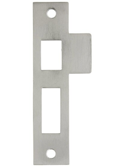4 1/2 inch Solid Brass Mortise Strike Plate in Satin Nickel.